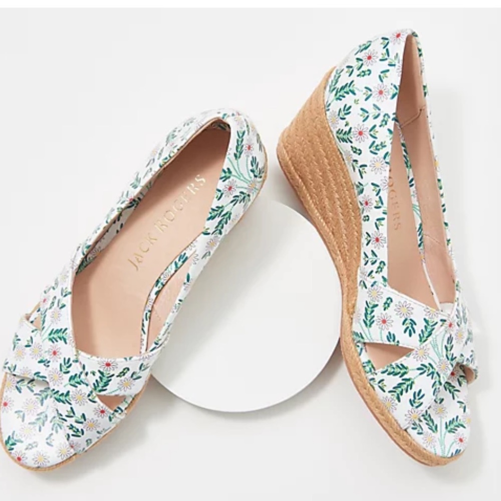 Jack Rogers Floral Wedges